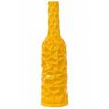 Urban Trends Collection Ceramic Round Bottle Vase With Wrinkled Sides- Large - Yellow 24444